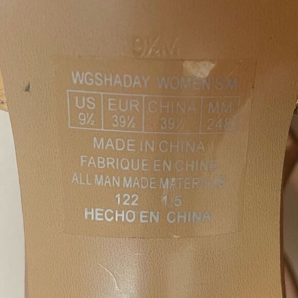 GUESS Brown Gold Snake Skin Strappy Buckle Sandals Heels Size 9.5 Shoes - Picture 14 of 14